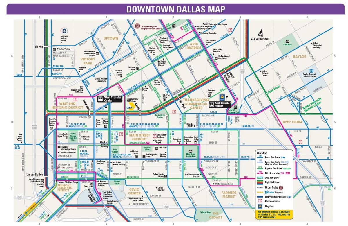 Dallas autobusu maršruti kartes