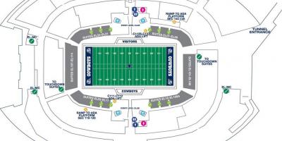 Cowboys stadium autostāvvieta kartē