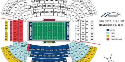 Dallas Cowboys stadium sēdekļa karte