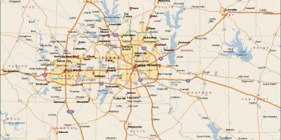 Dallas Fort Vērts metroplex karte