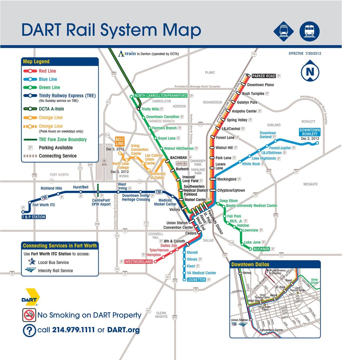 Dallas dart dzelzceļa kartes