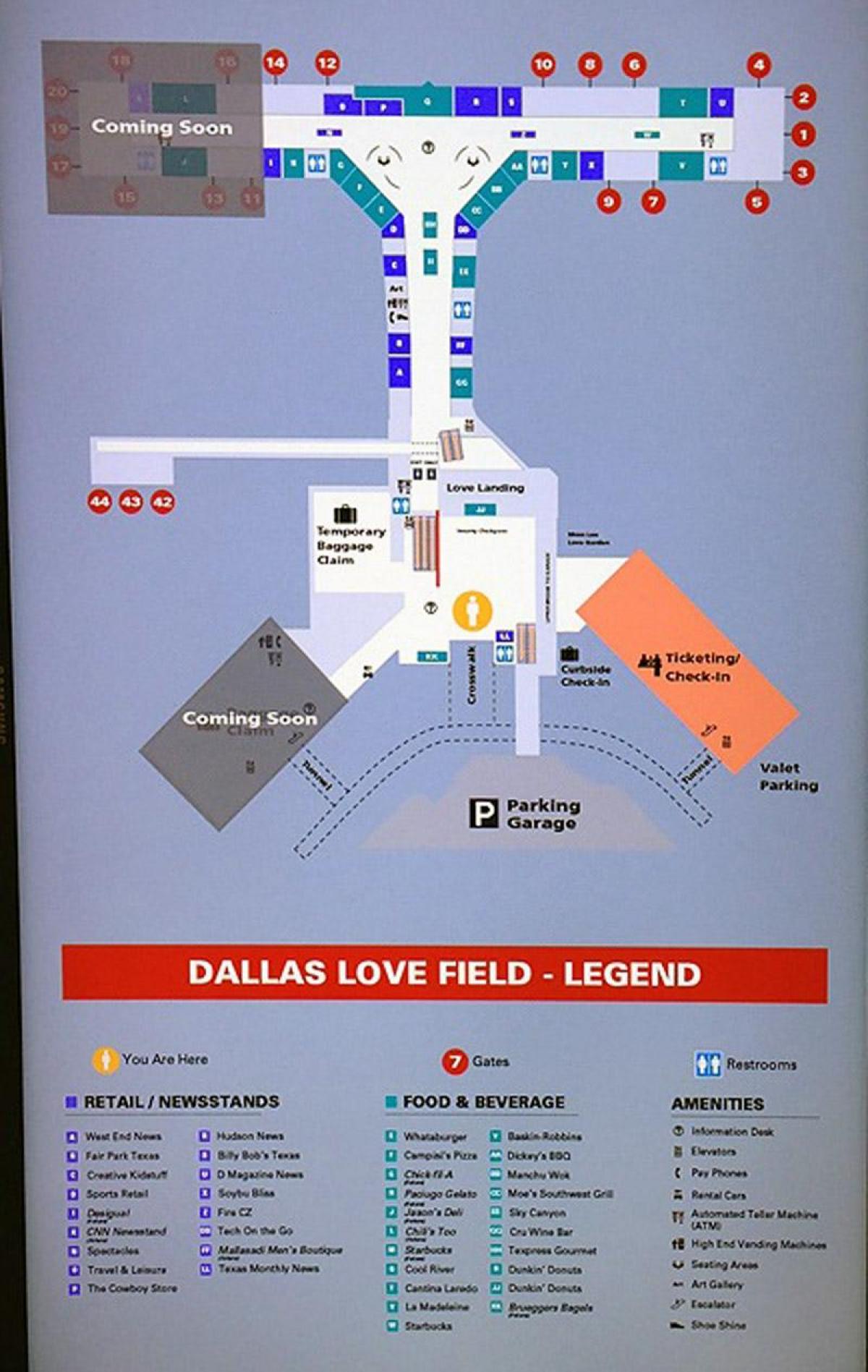 Dallas love field airport karte