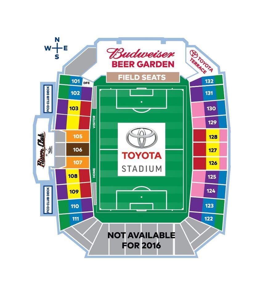 karte un Toyota Stadionā Dallas