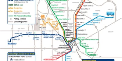 Dallas dart dzelzceļa kartes