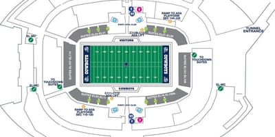 Cowboys stadium autostāvvieta kartē